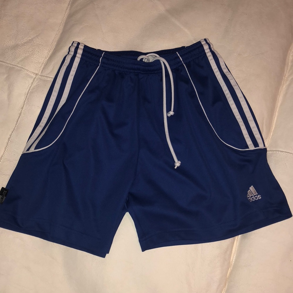 Adidas blue soccer shorts
